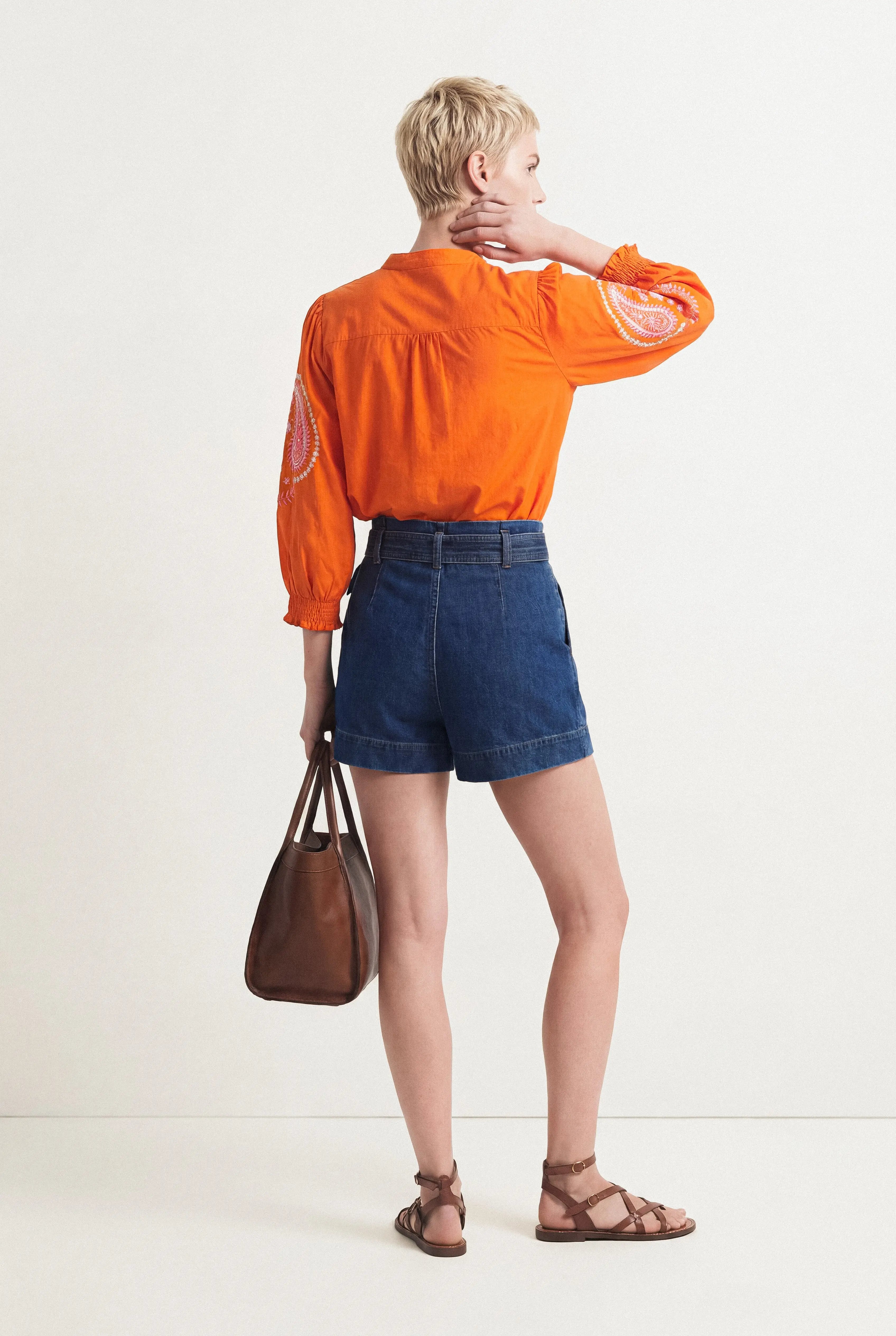 BLOUSE BRODÉE EN COTON ISALINE