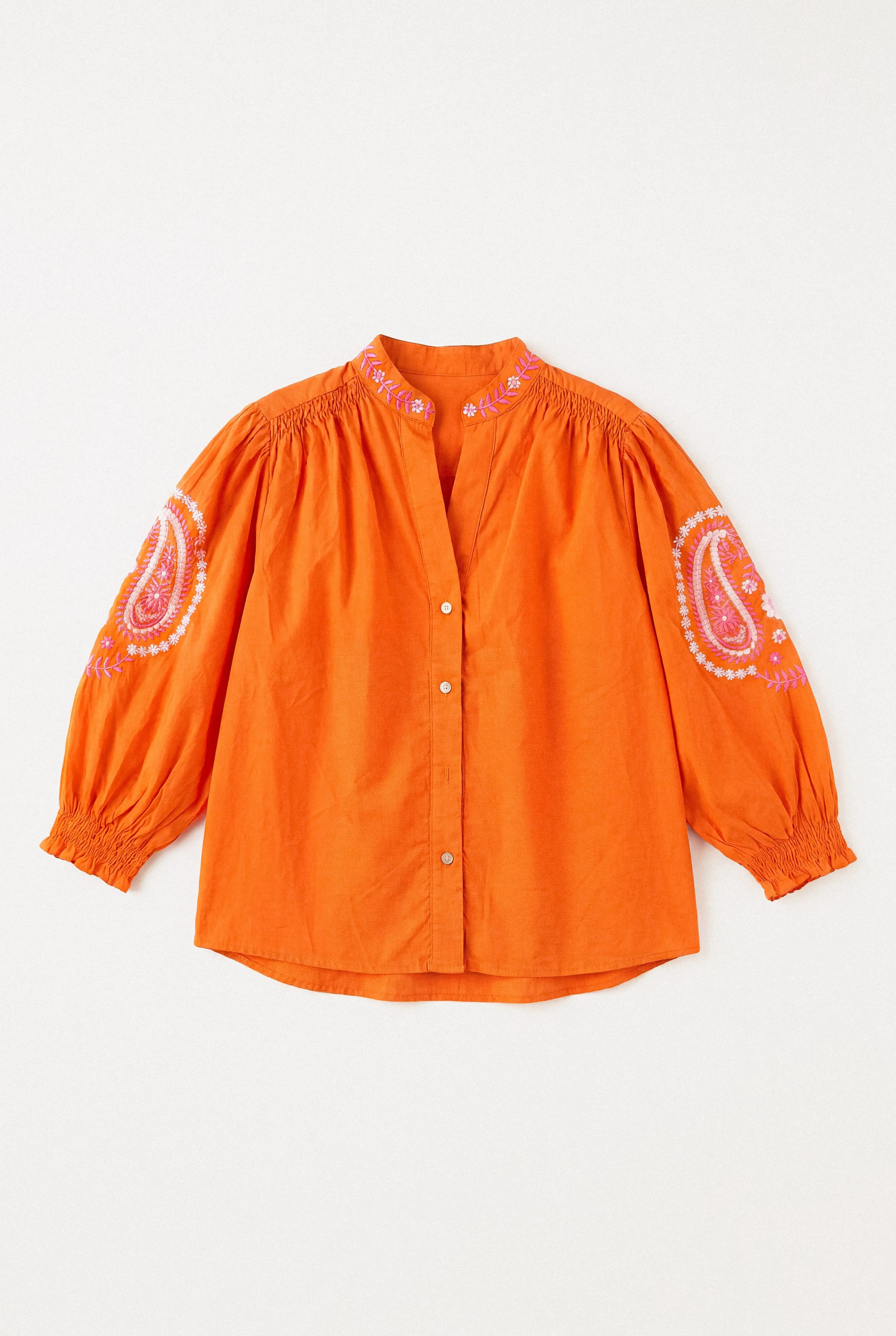 BLOUSE BRODÉE EN COTON ISALINE