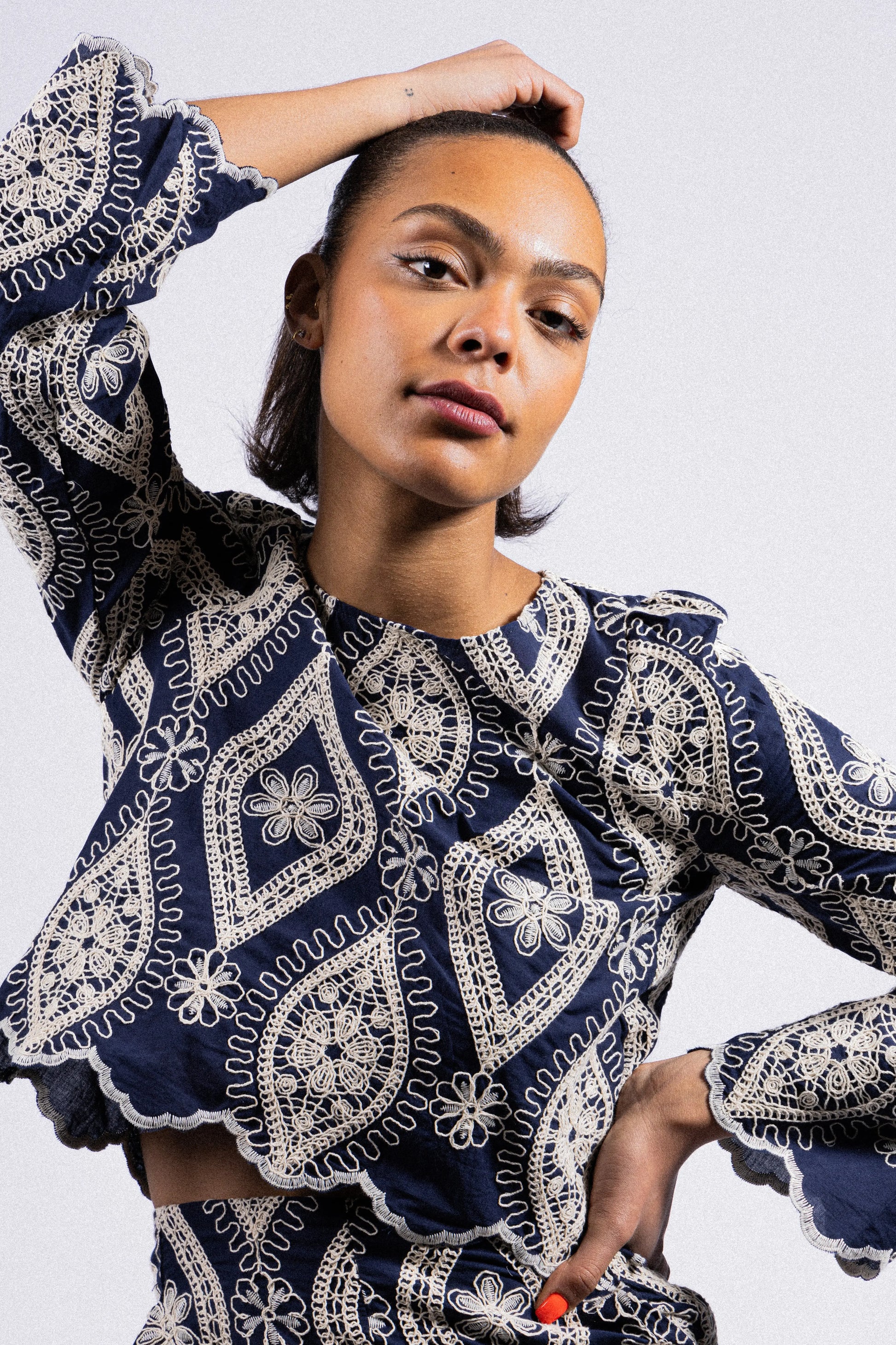 BLOUSE BRODÉE EN COTON MARGAUX RDG