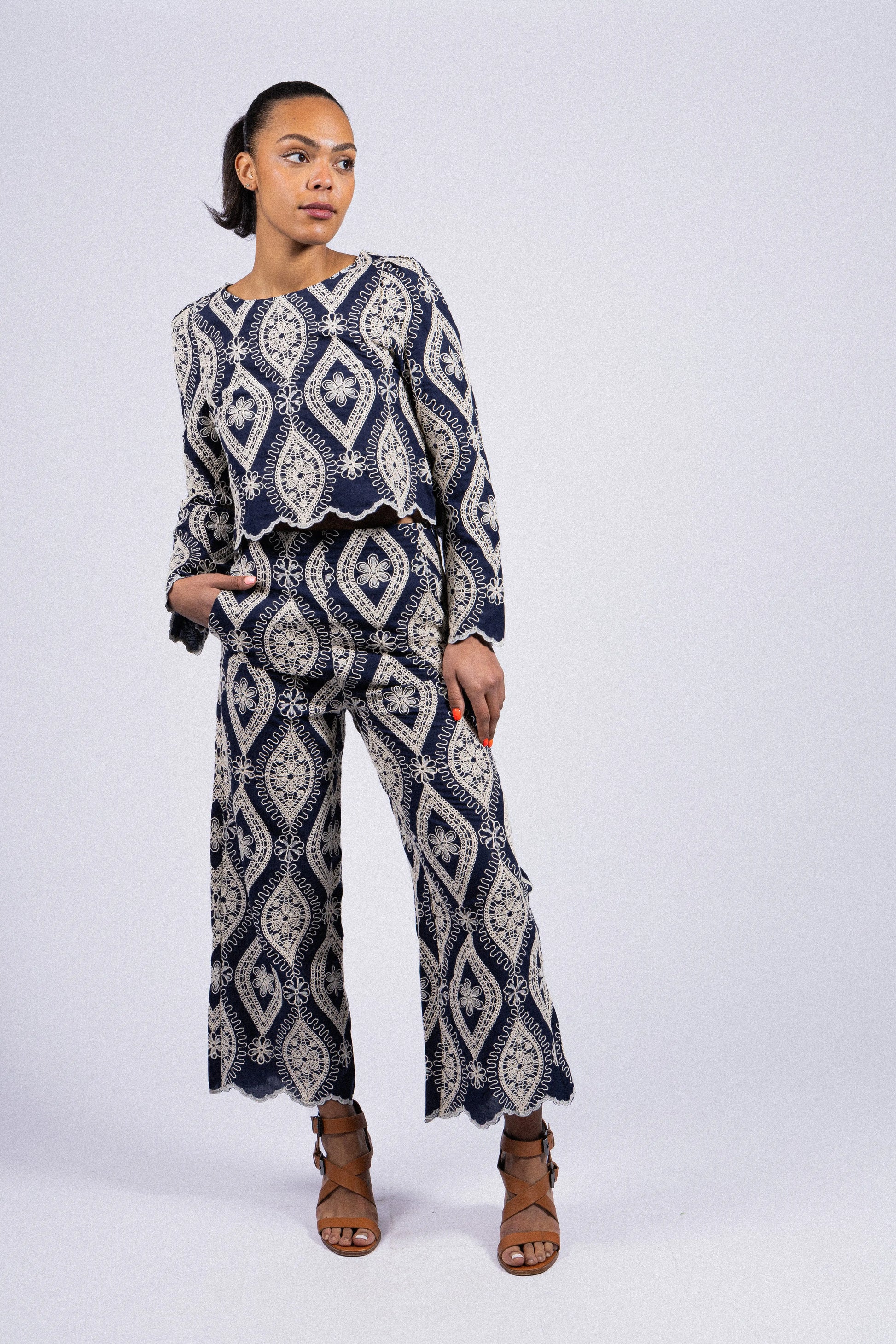 BLOUSE BRODÉE EN COTON MARGAUX RDG