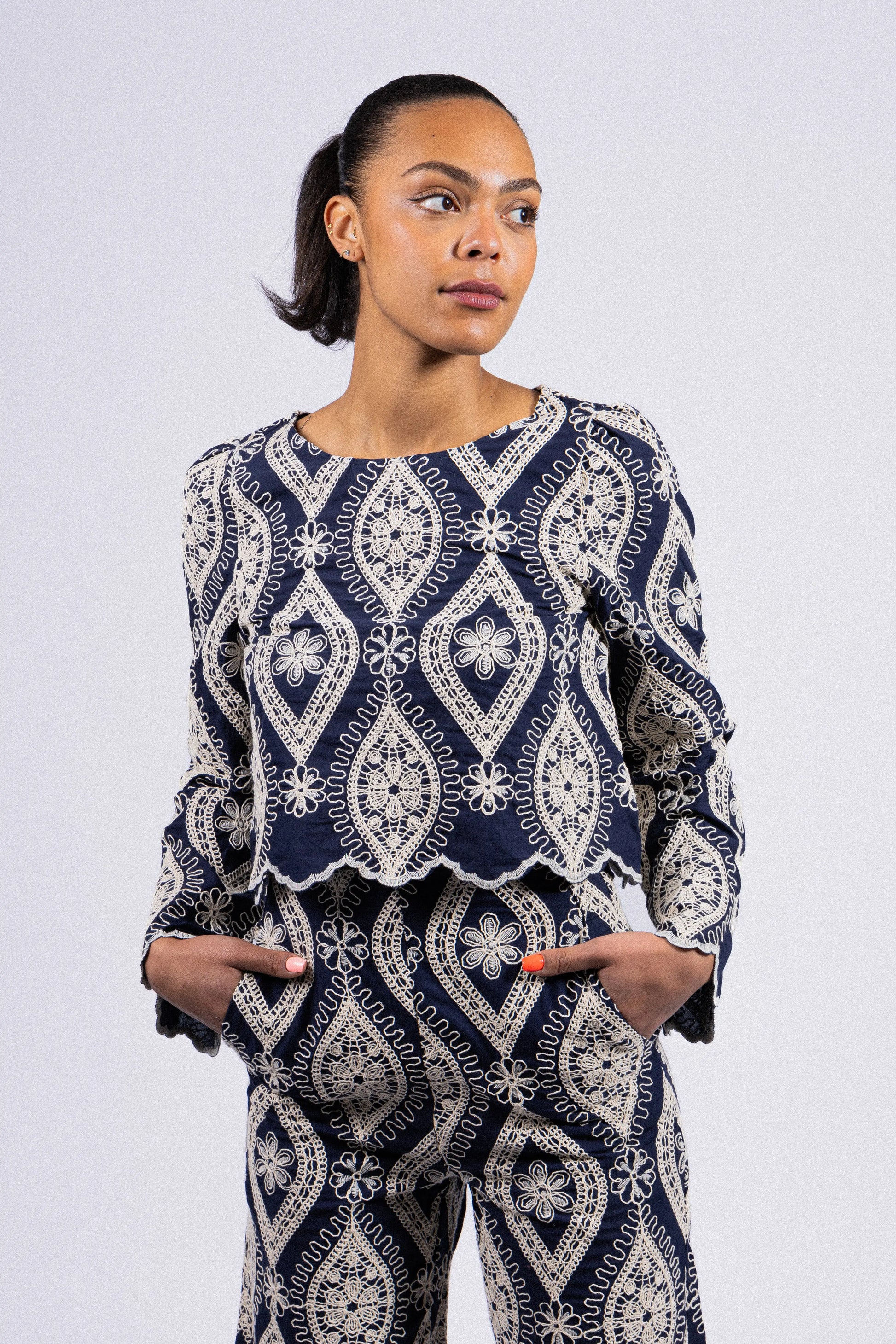 BLOUSE BRODÉE EN COTON MARGAUX RDG