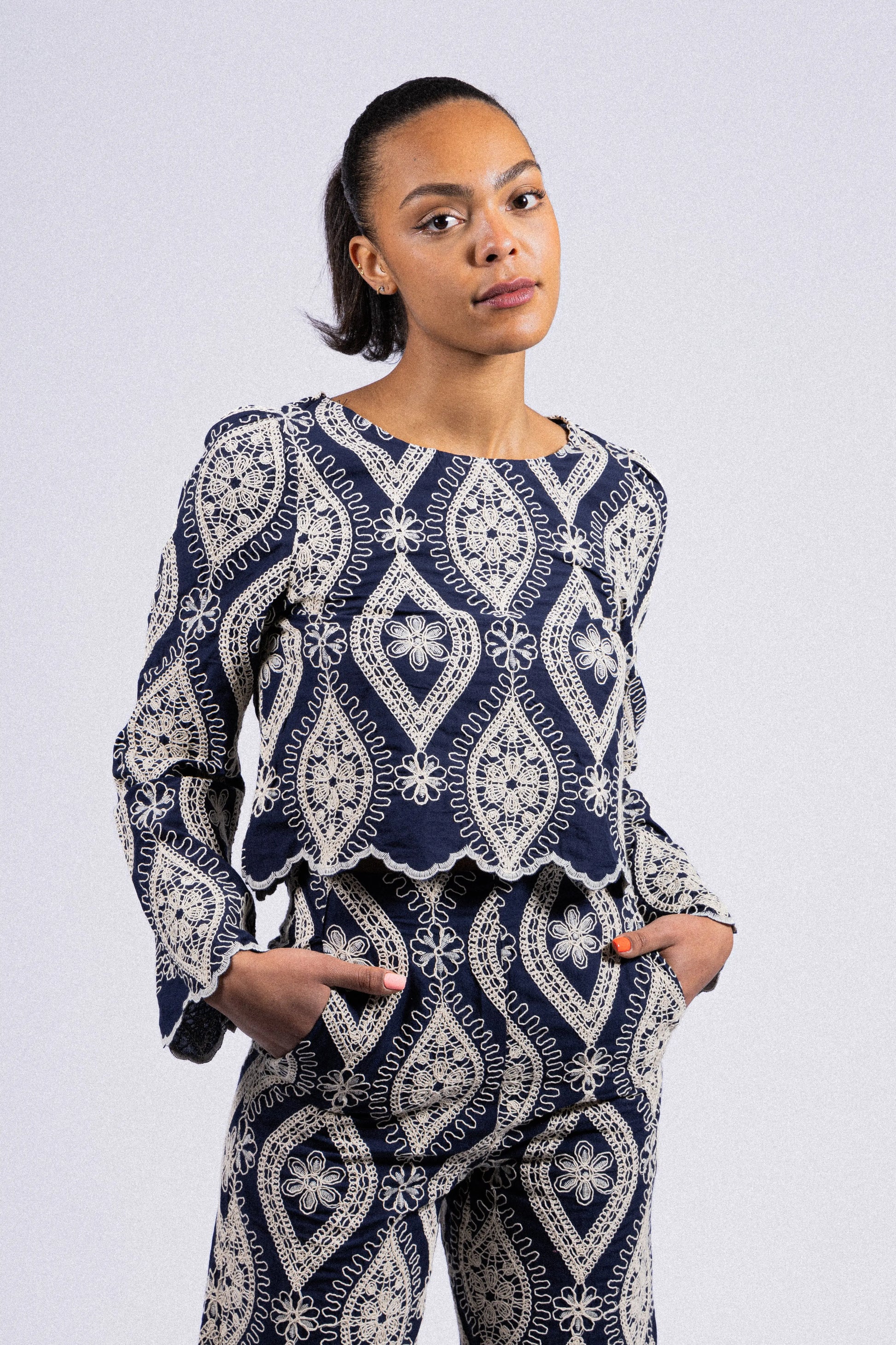 BLOUSE BRODÉE EN COTON MARGAUX RDG