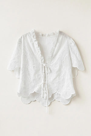 BLOUSE BRODERIE À LACETS LISON BELLA STAGIONE