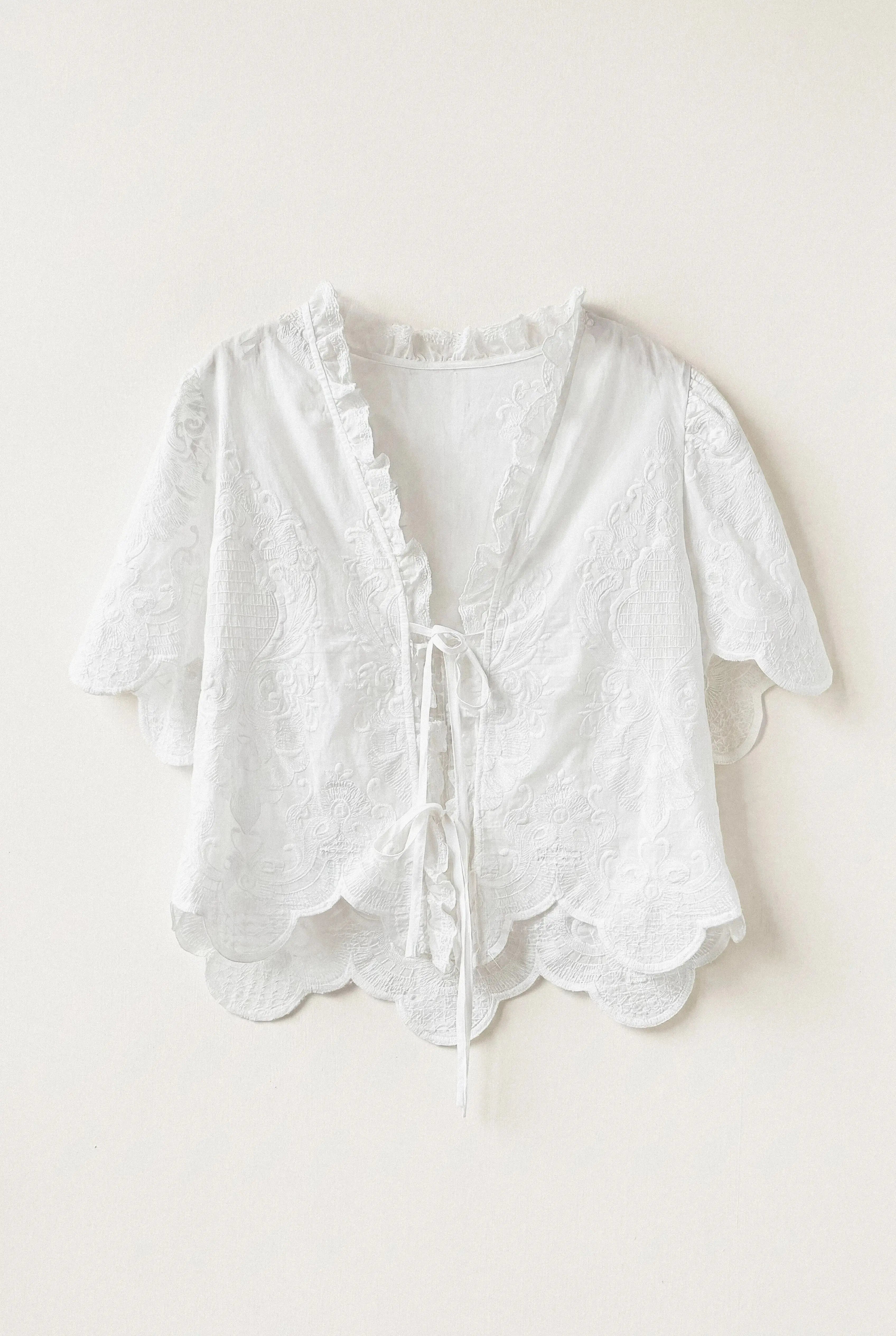 BLOUSE BRODERIE À LACETS LISON BELLA STAGIONE