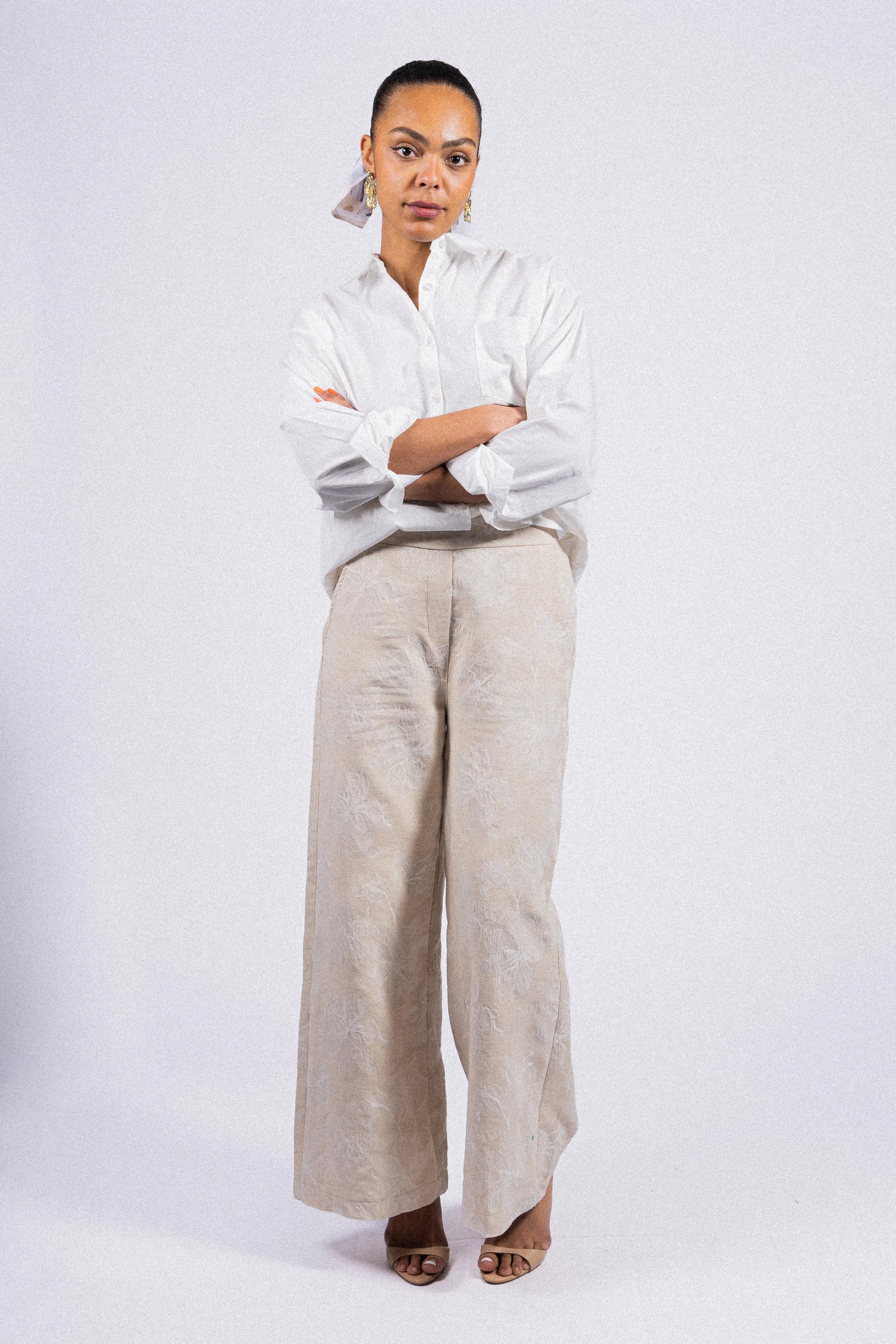 PANTALON EN COTON LIN ANOUK RDG