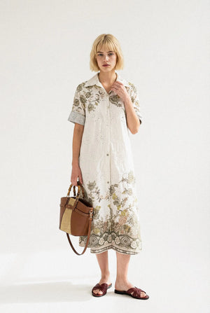 Robe Broderie Fleurie Claire, robe longue