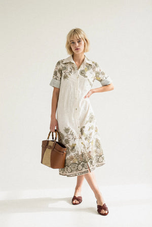 Robe Broderie Fleurie Claire, robe longue