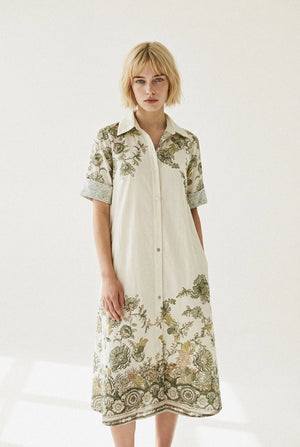 Robe Broderie Fleurie Claire, robe longue