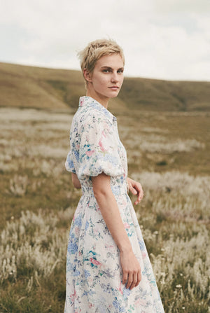 FLORINE BELTED PRINT DRESS