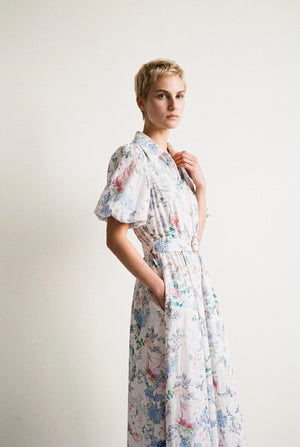 FLORINE BELTED PRINT DRESS