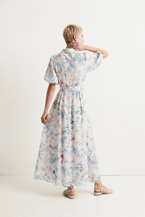 FLORINE BELTED PRINT DRESS