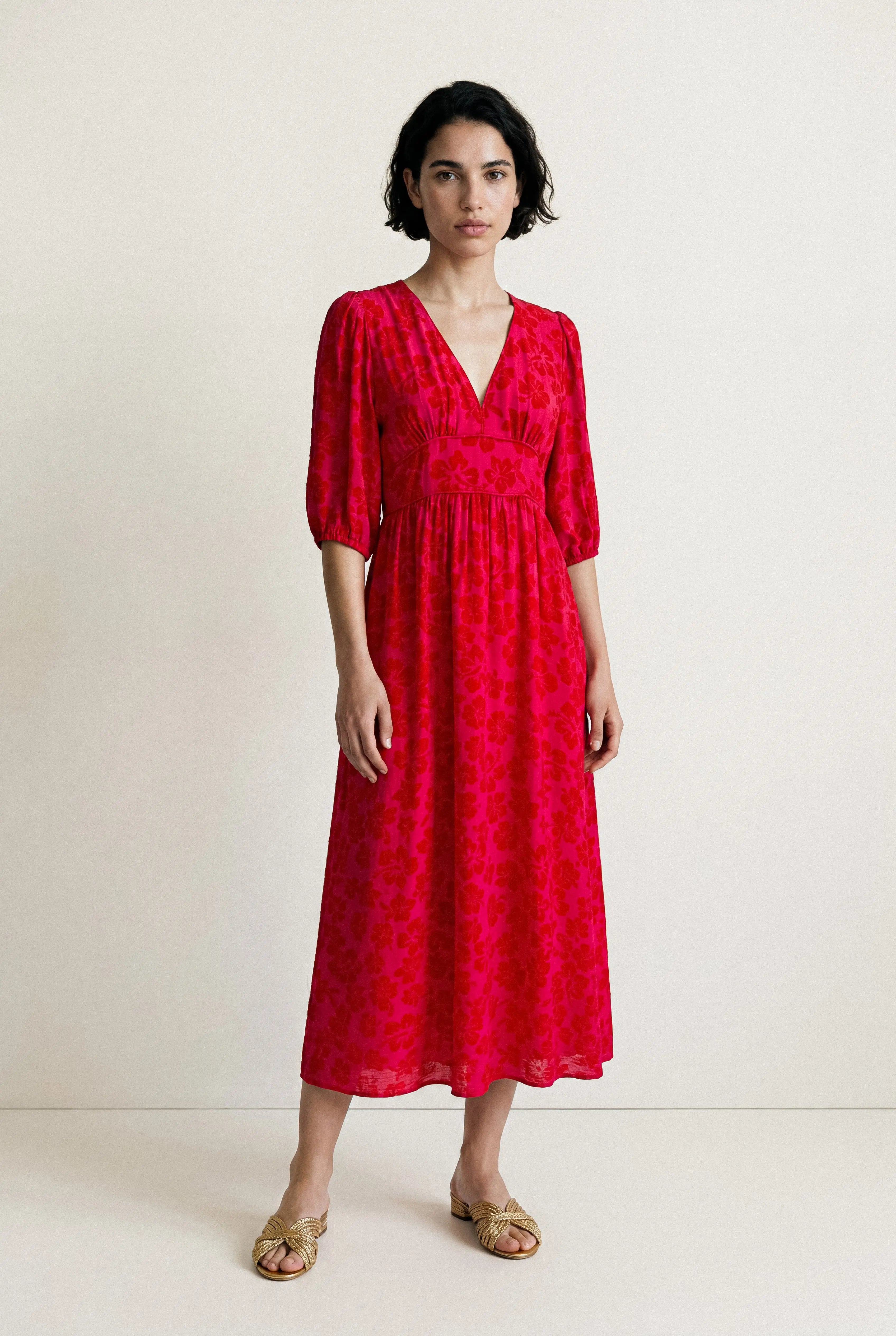 ROBE MIDI SMOCKÉE ANGÈLE