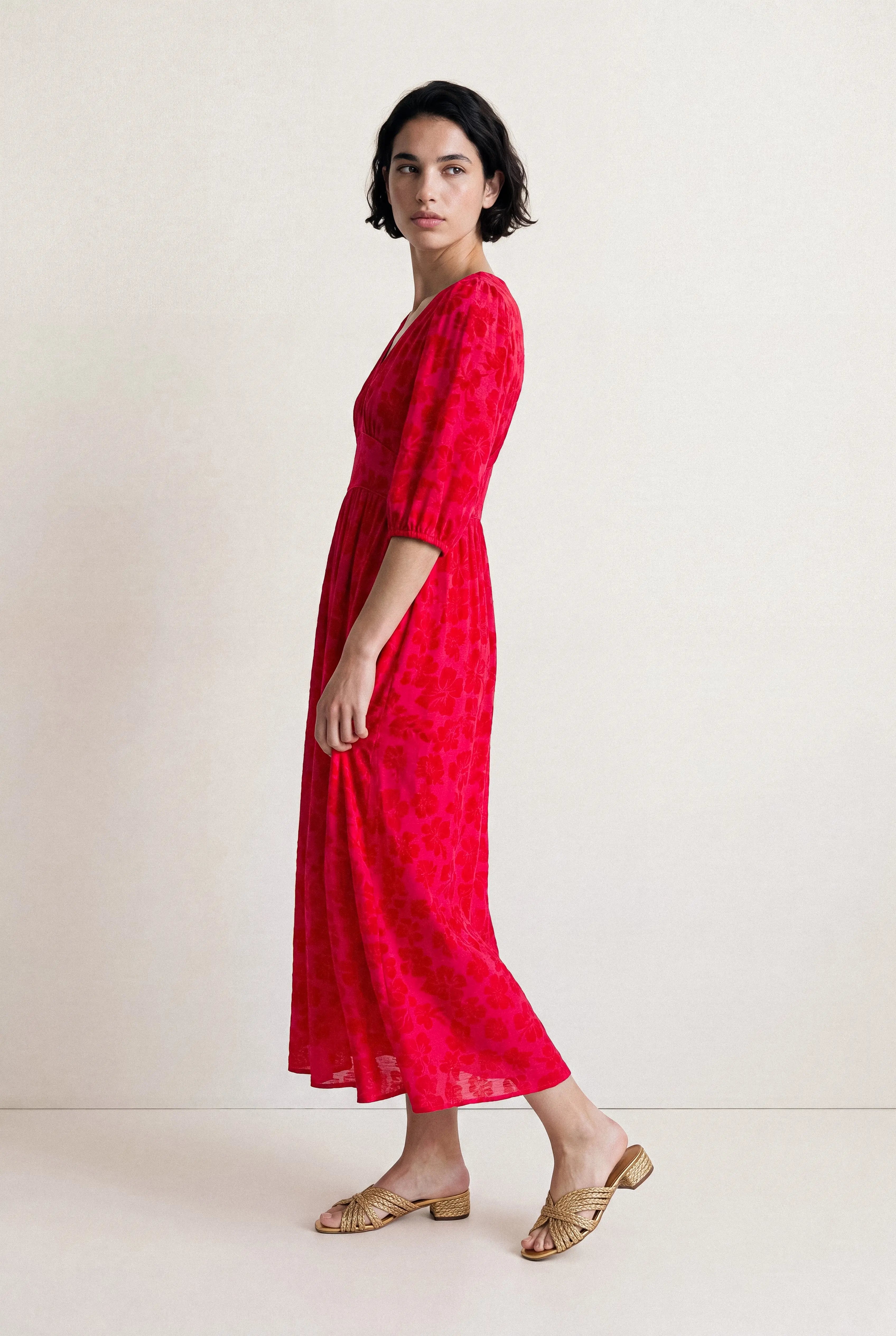 ROBE MIDI SMOCKÉE ANGÈLE