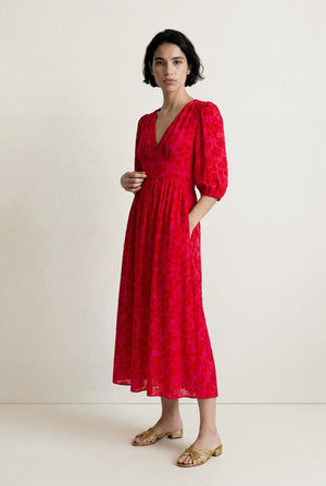 ROBE MIDI SMOCKÉE ANGÈLE