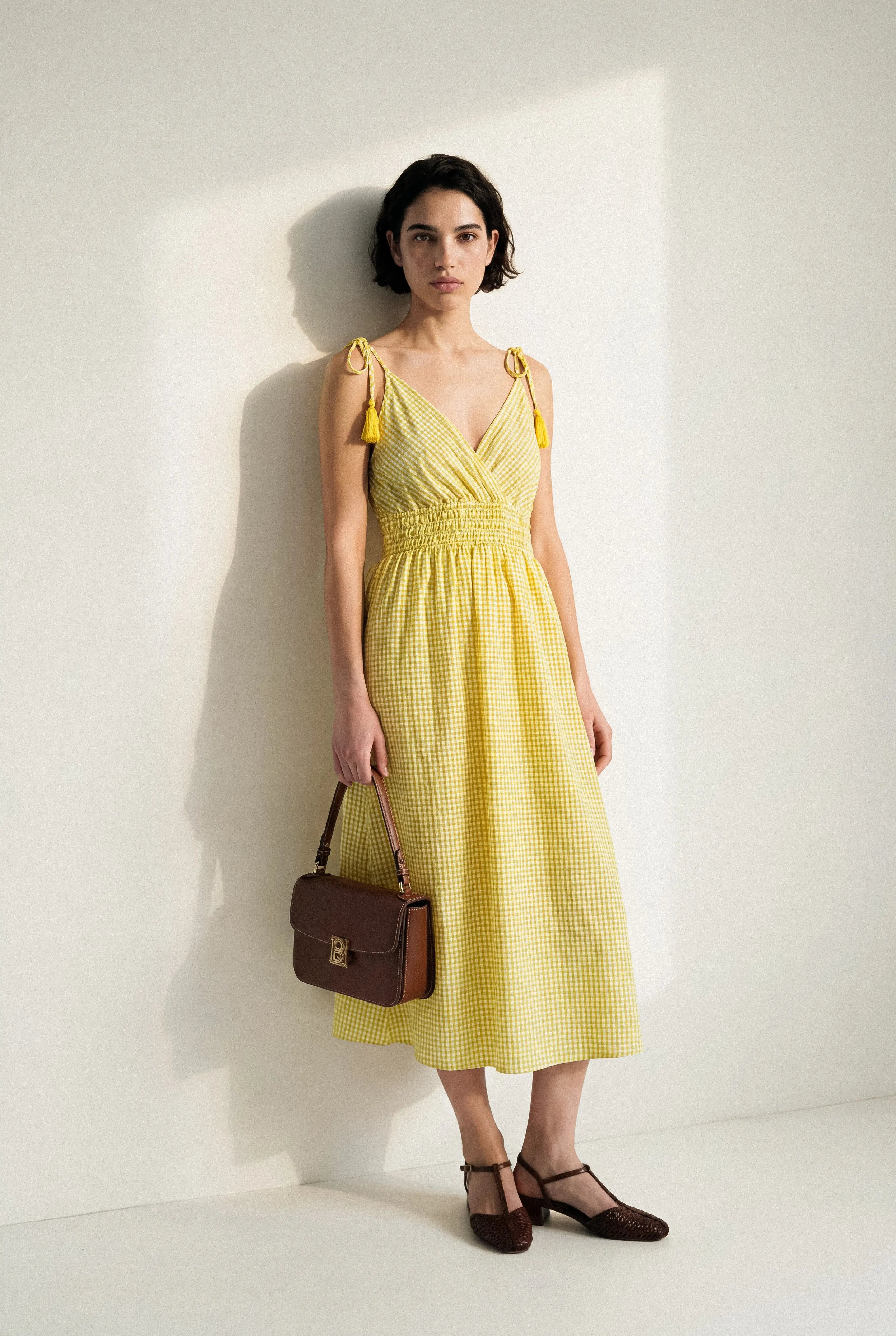 ROBE VICHY À BRETELLES NOUÉES BLANDINE