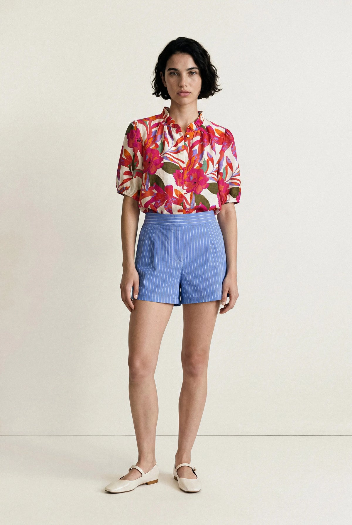 SHORT À RAYURES RÉTRO PERRINE BELLA STAGIONE