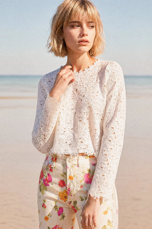 TOP DENTELLE ANGLAISE