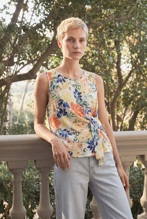 EUGENIE KNOT PRINT TOP
