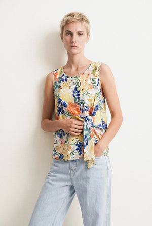 EUGENIE KNOT PRINT TOP