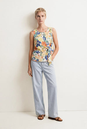 EUGENIE KNOT PRINT TOP