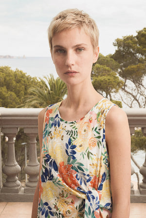 EUGENIE KNOT PRINT TOP