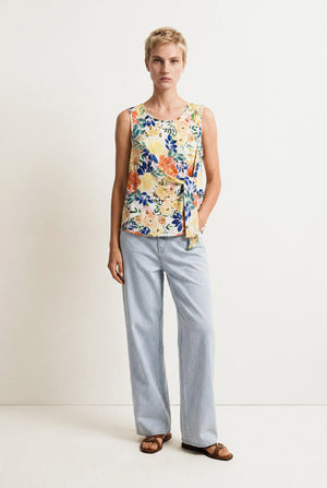 EUGENIE KNOT PRINT TOP
