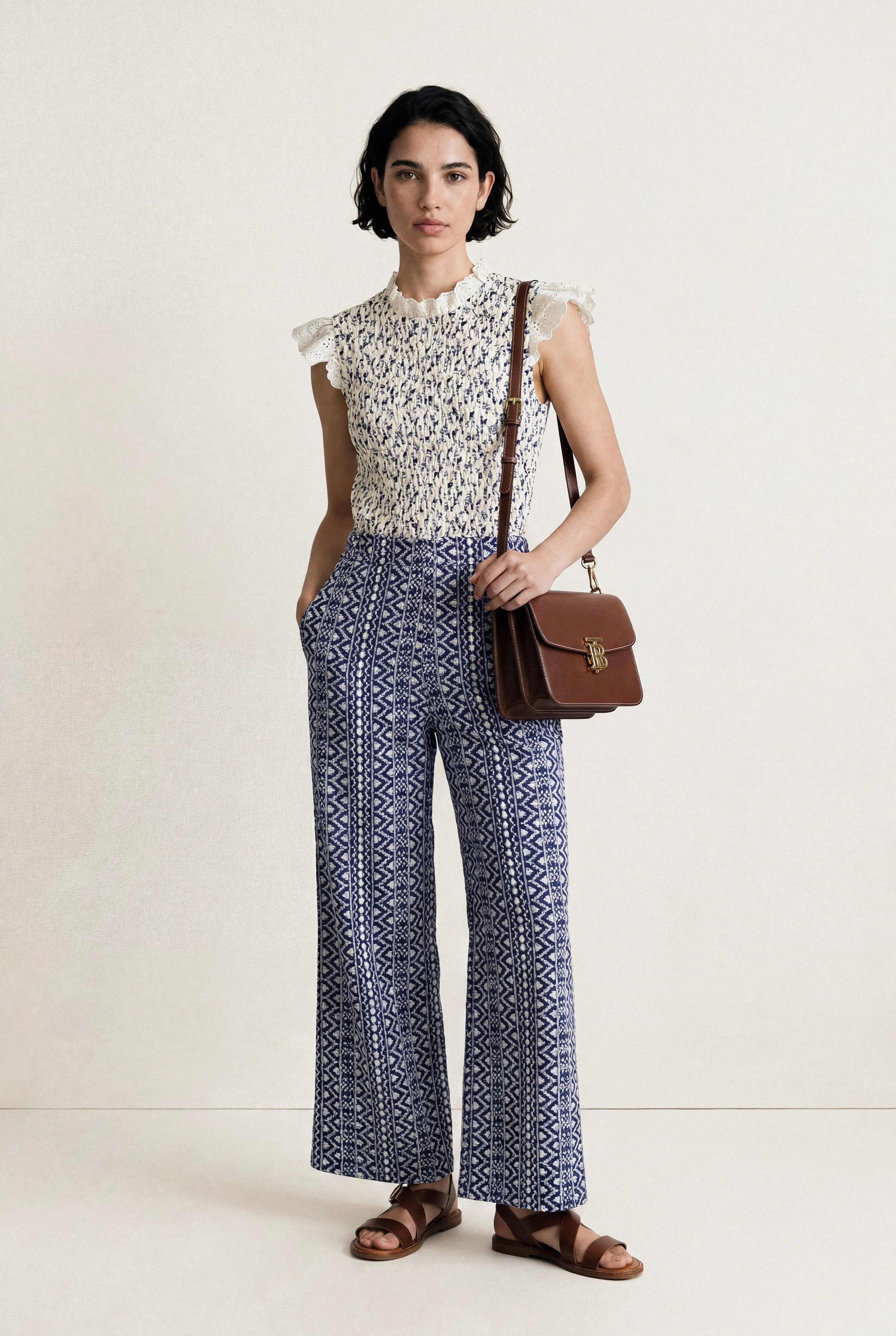 TOP SMOCKÉE FLEURIE ADRIENNE