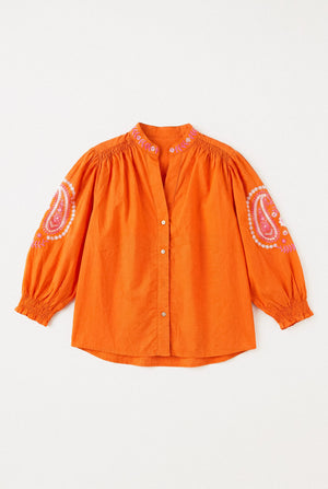 BLOUSE BRODÉE EN COTON ISALINE