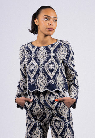 BLOUSE BRODÉE EN COTON MARGAUX RDG