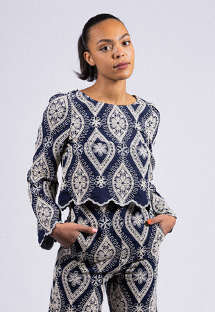 BLOUSE BRODÉE EN COTON MARGAUX RDG