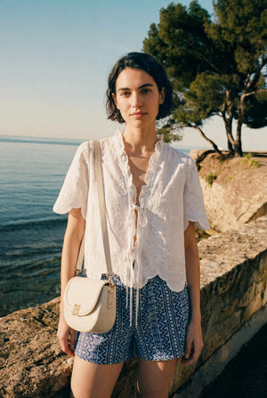 BLOUSE BRODERIE À LACETS LISON