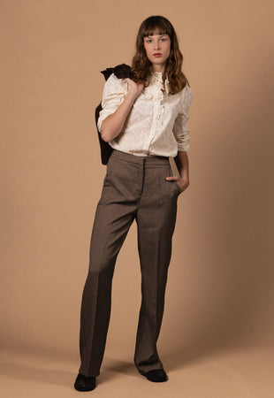 BLOUSE COTON BRODÉE COL MONTANT Not specified