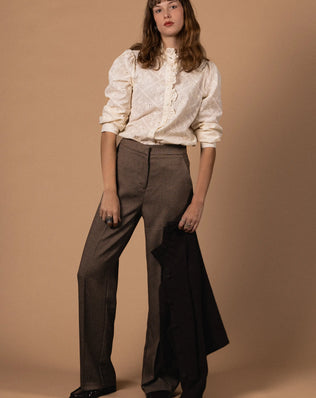 BLOUSE COTON BRODÉE COL MONTANT Not specified