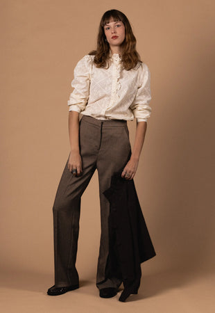 BLOUSE COTON BRODÉE COL MONTANT Not specified