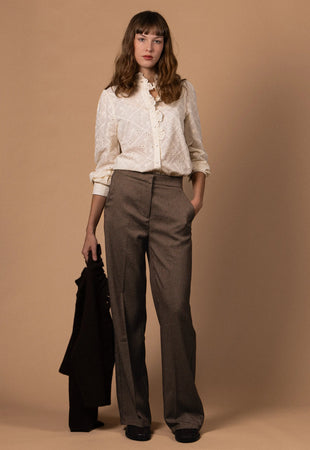 BLOUSE COTON BRODÉE COL MONTANT Not specified