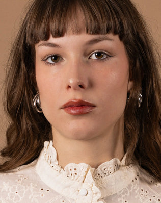 BLOUSE COTON BRODÉE COL MONTANT Not specified