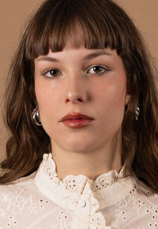 BLOUSE COTON BRODÉE COL MONTANT Not specified