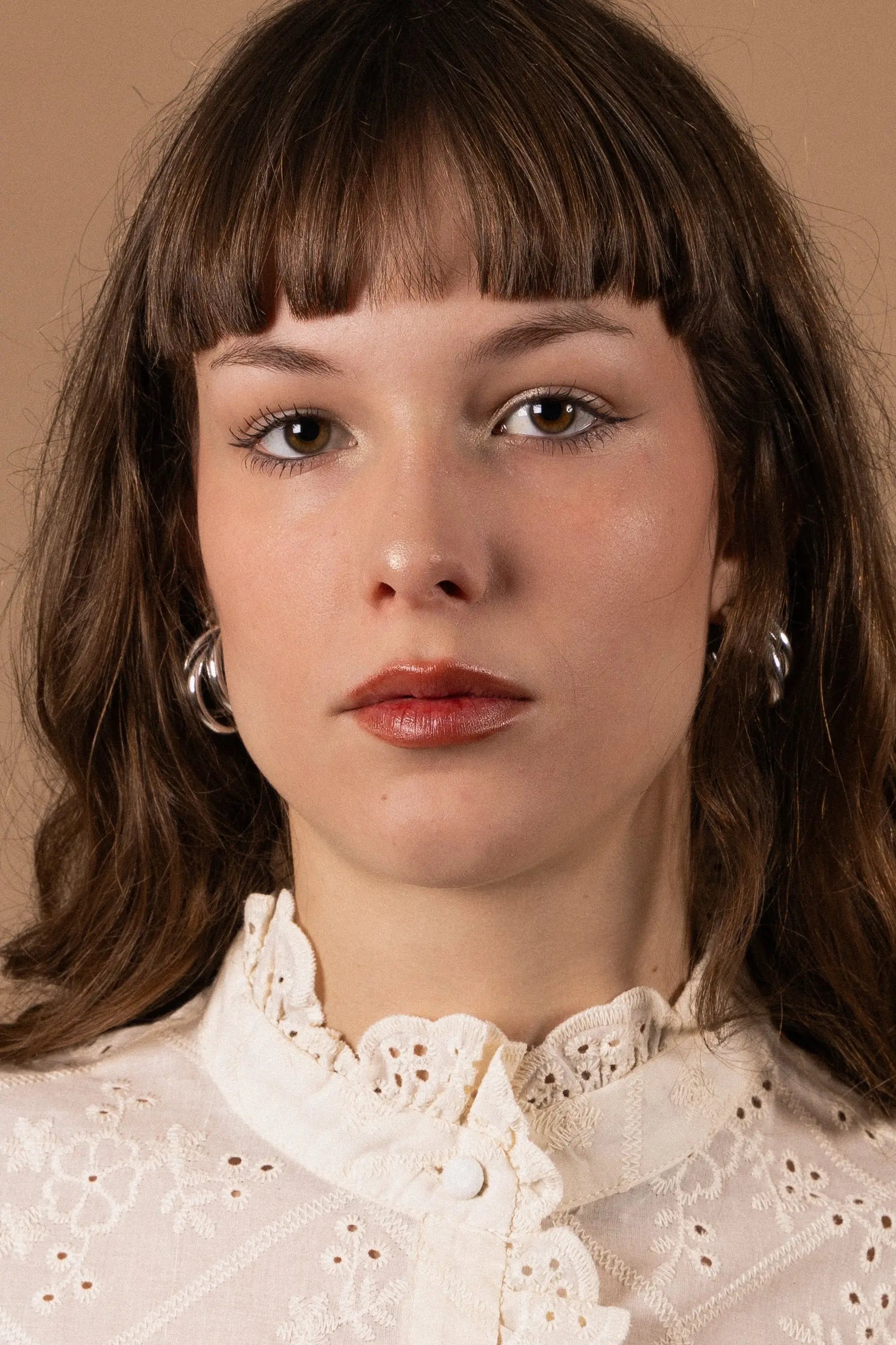 BLOUSE COTON BRODÉE COL MONTANT Not specified