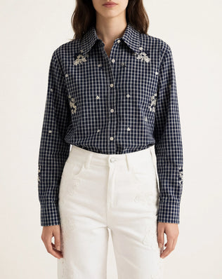 CHEMISIER BRODÉE À CARREAUX ESTHER Not specified