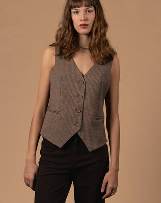 GILET BARMAN À CARREAUX Not specified