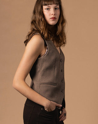 GILET BARMAN À CARREAUX Not specified