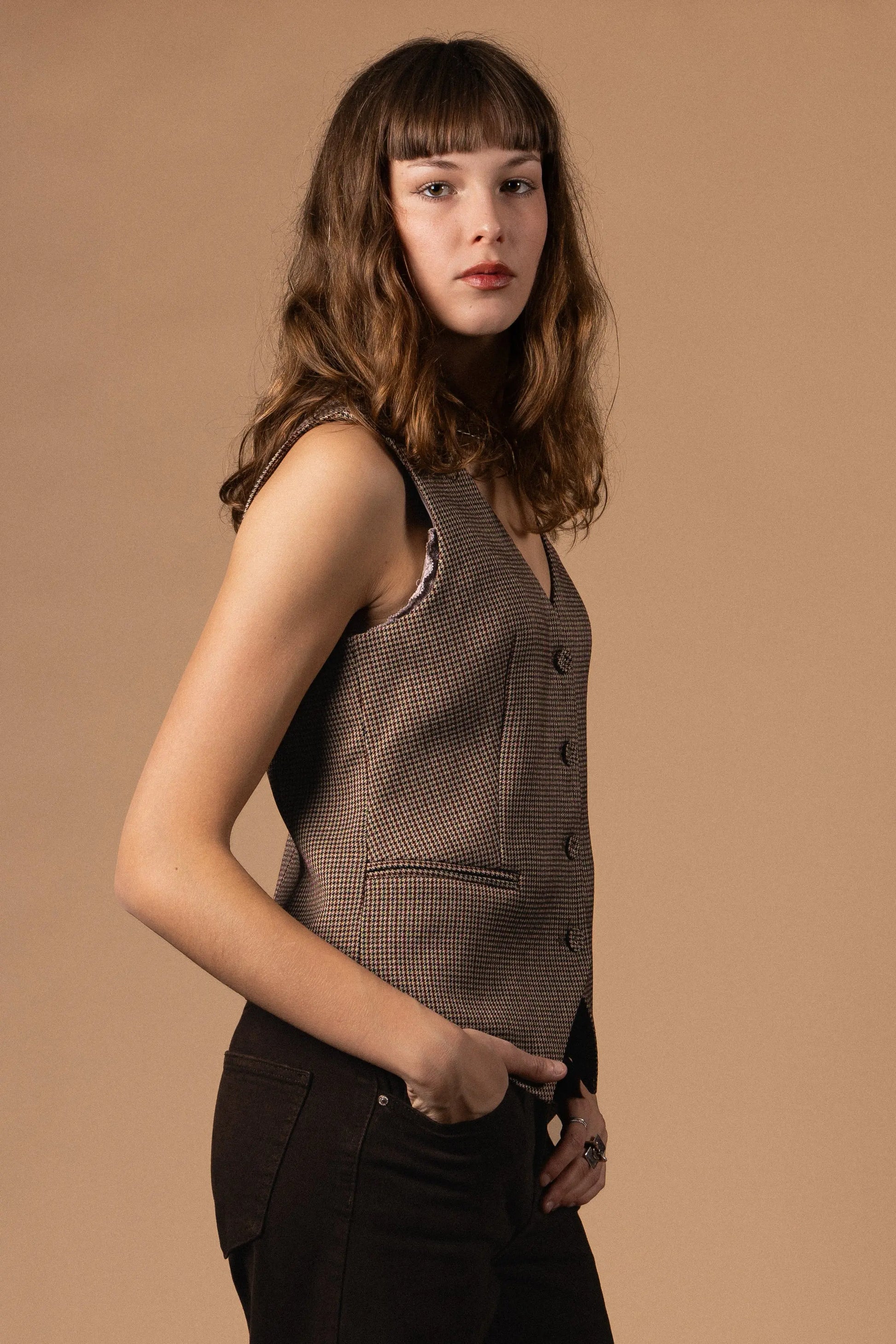 GILET BARMAN À CARREAUX Not specified