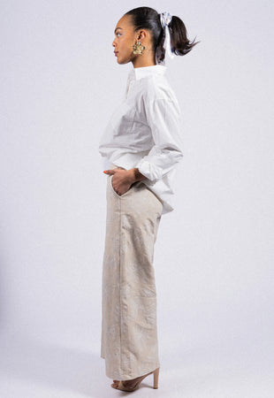 PANTALON EN COTON LIN ANOUK RDG
