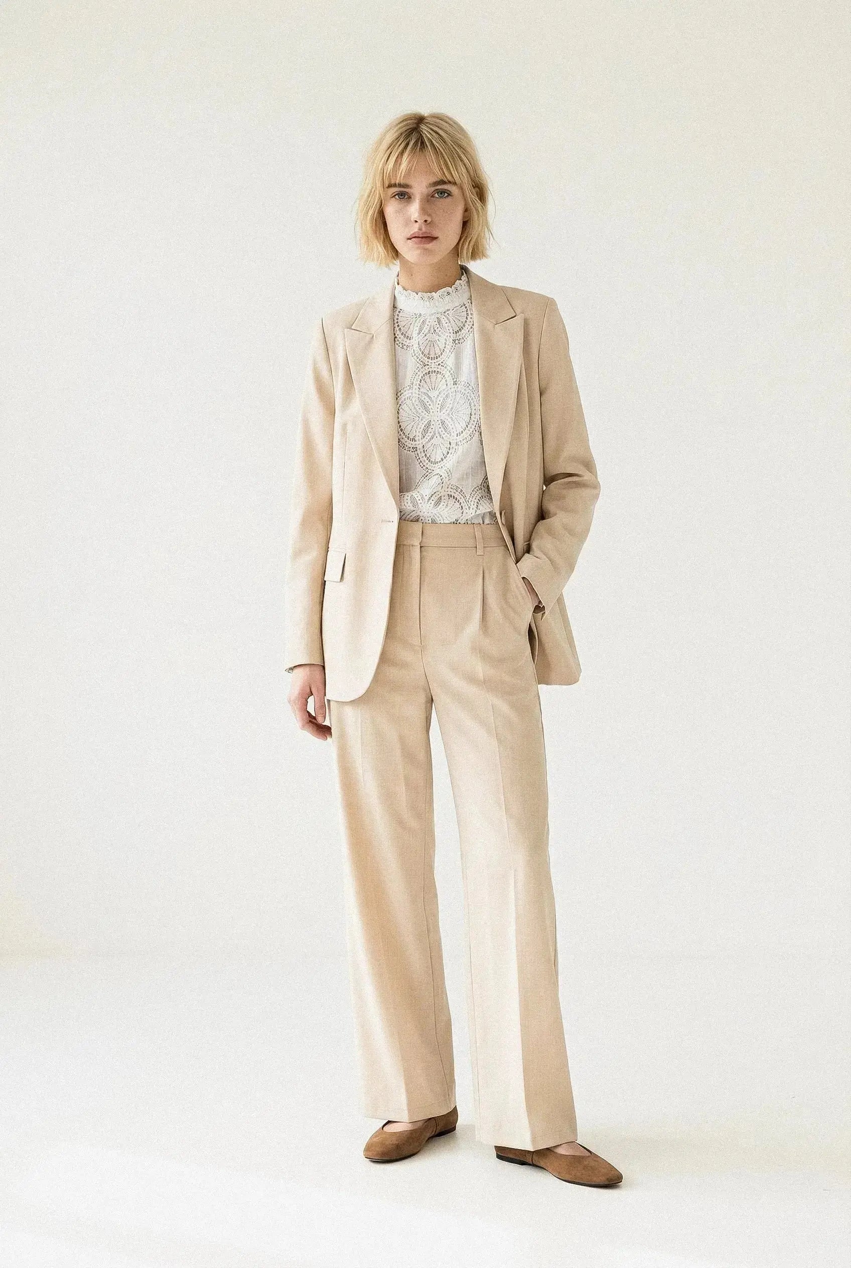 PANTALON LARGE CHEVRON MAËLLE Not specified