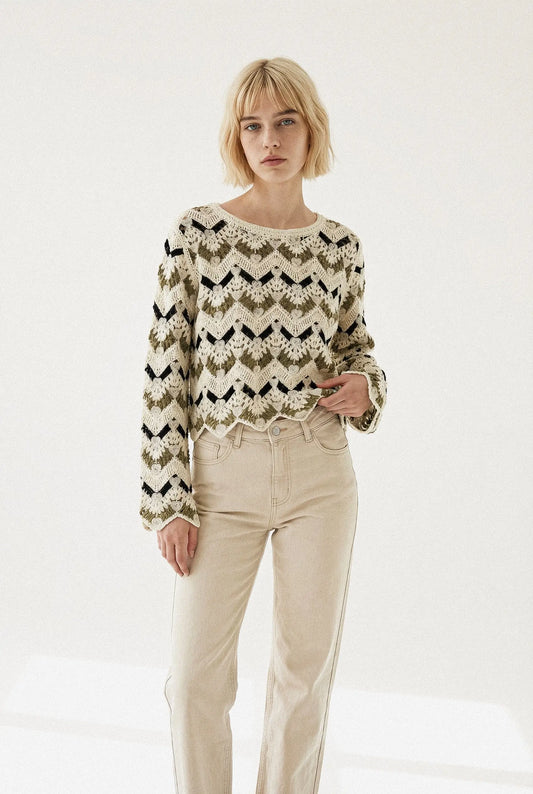 PULL AJOURÉ EN MAILLE ÉDÉN Not specified