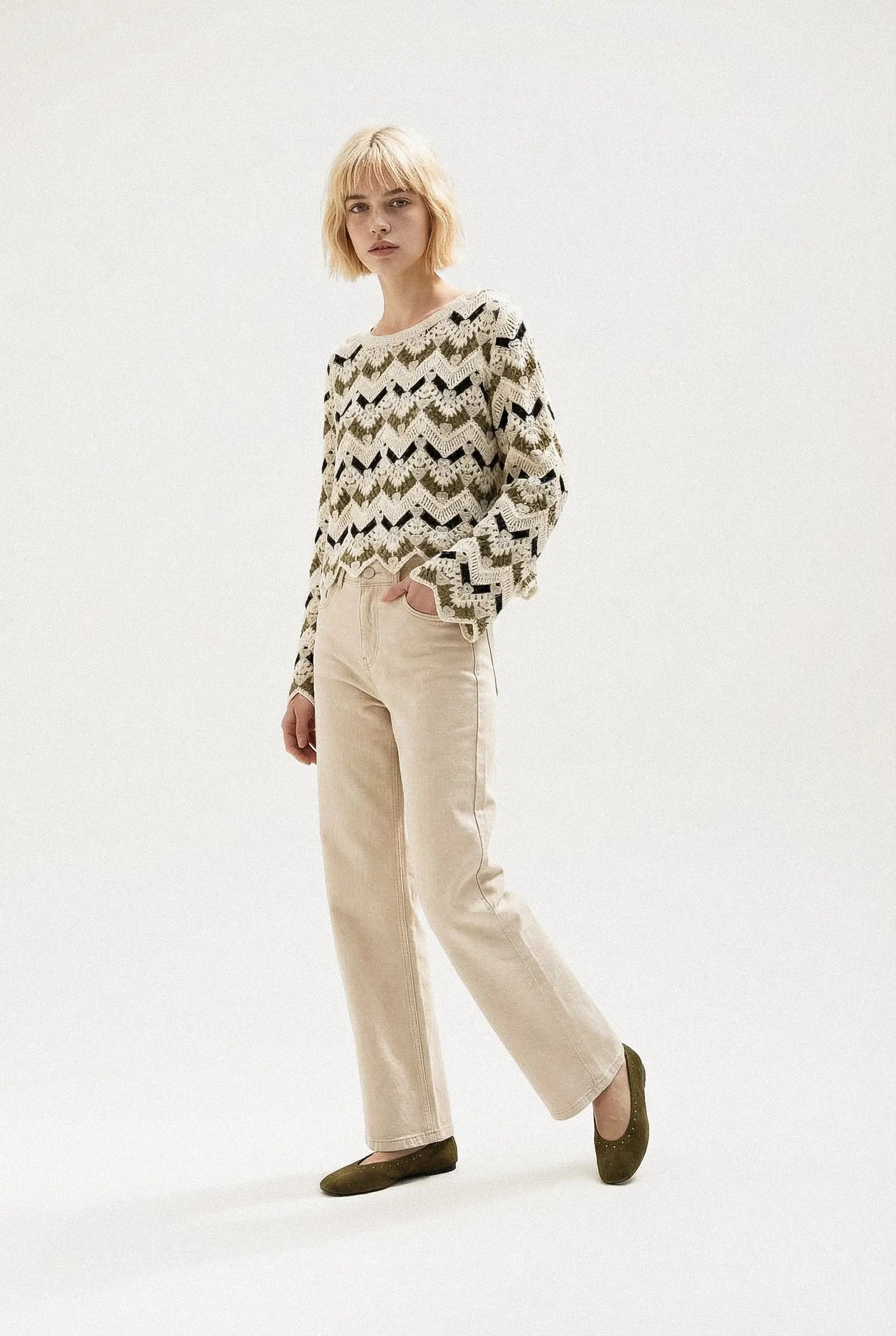 PULL AJOURÉ EN MAILLE ÉDÉN Not specified