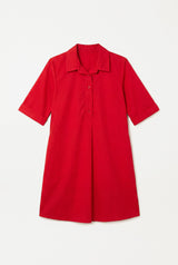 Robe Coton Glacé Roseline, robe courte, rouge