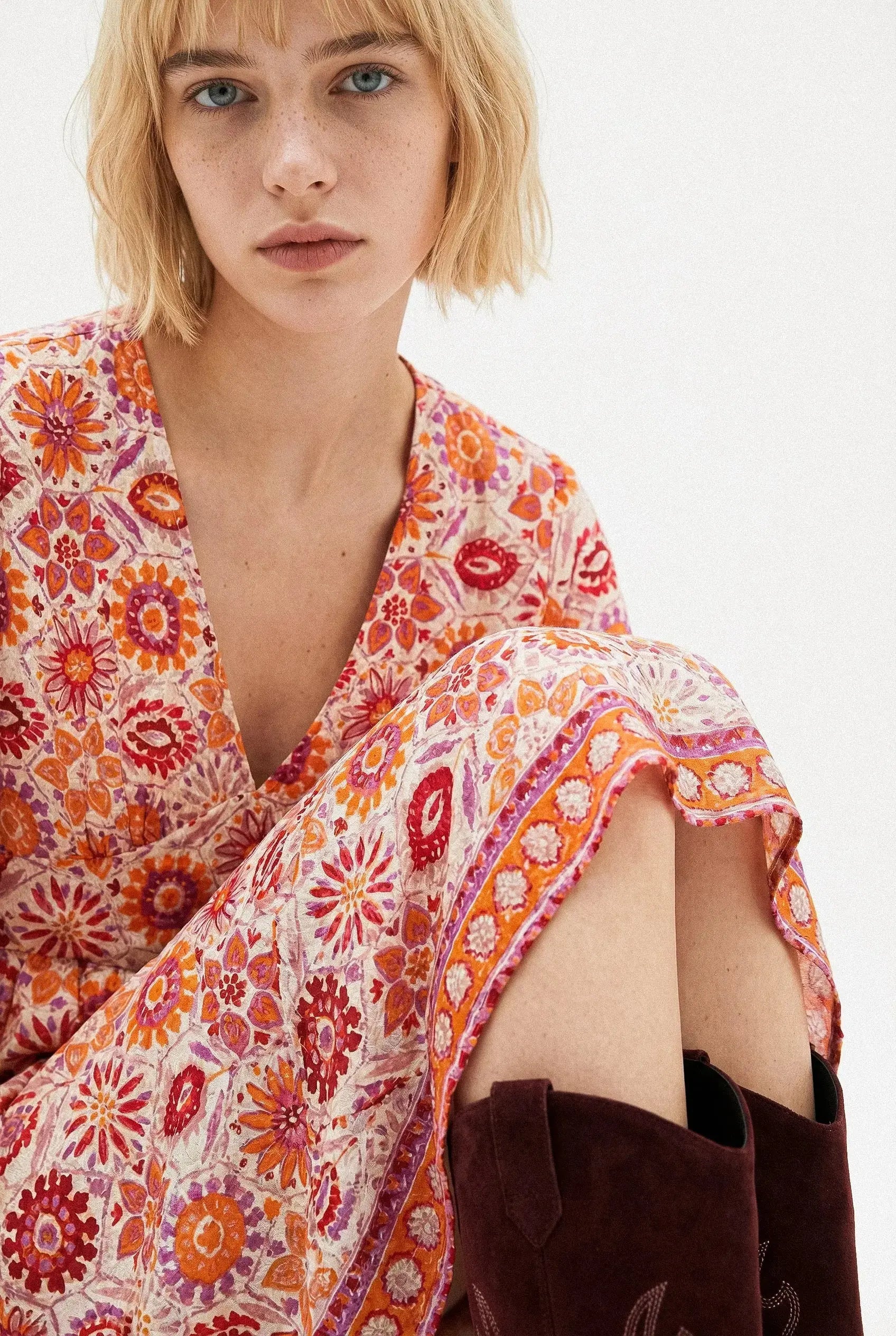 ROBE IMPRIMÉE COURTE ROMANE Not specified