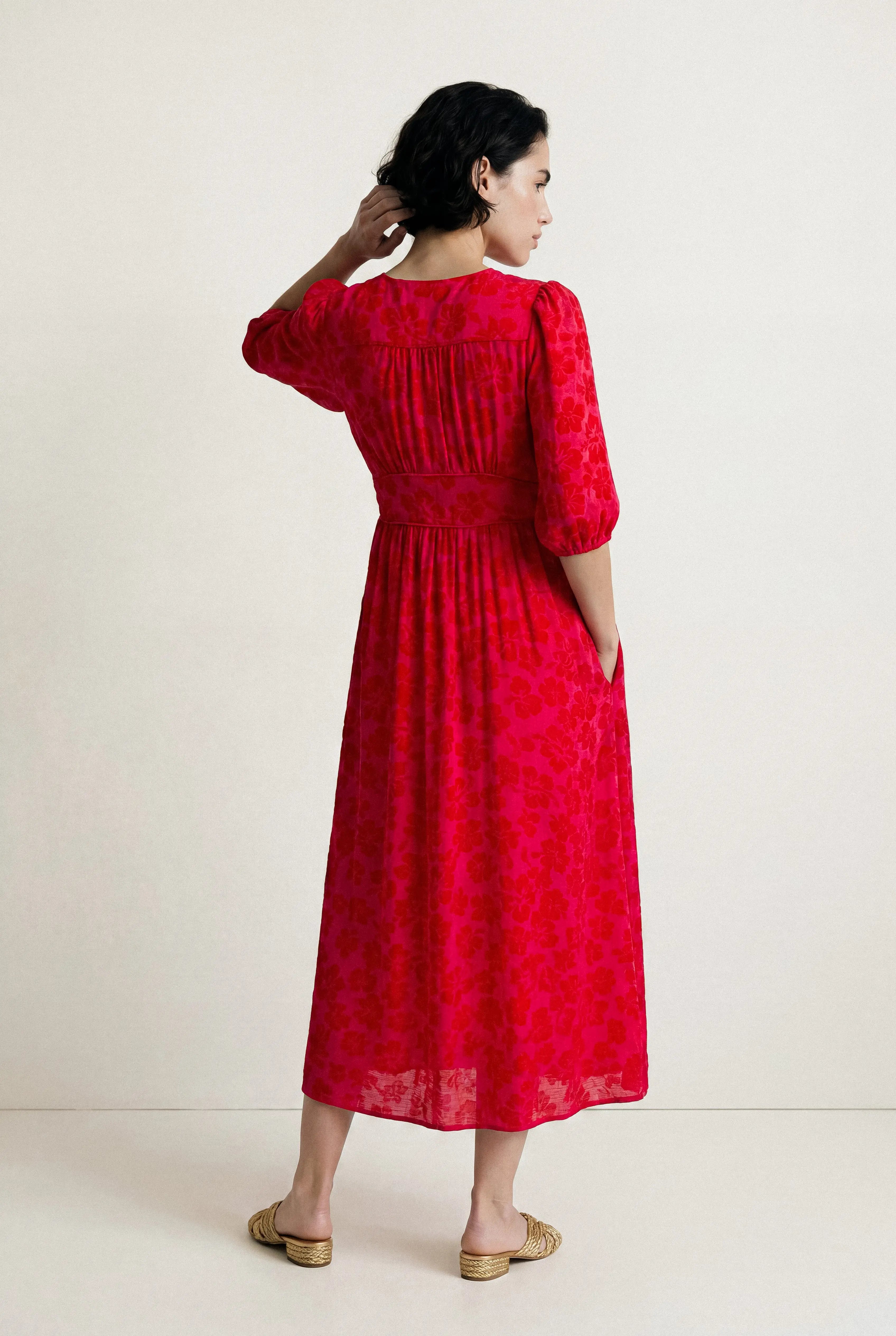 ROBE MIDI SMOCKÉE ANGÈLE