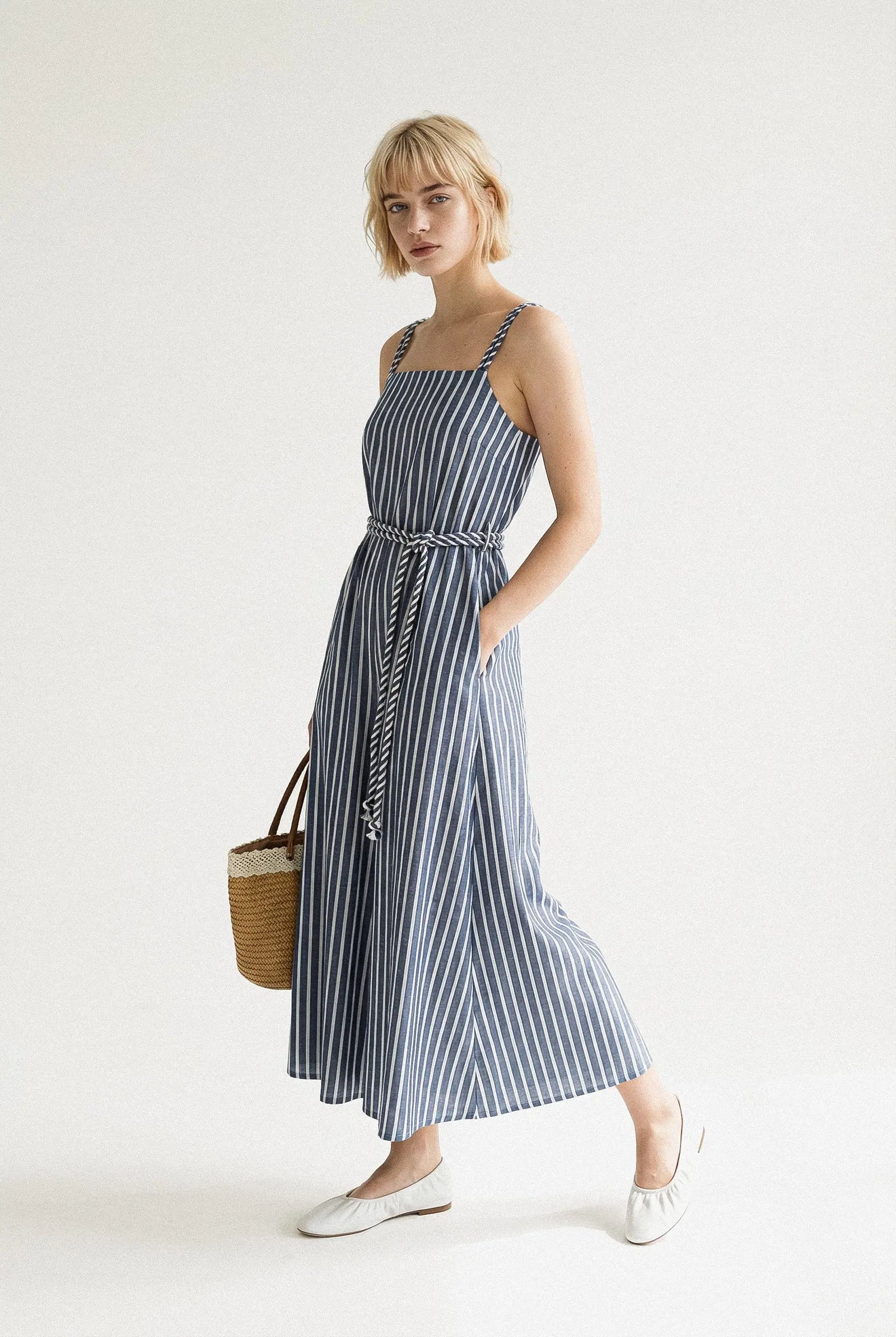 ROBE RAYÉE NŒUD INÈS Not specified